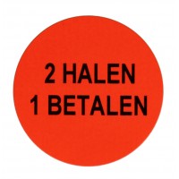 F911 rol @ 2.000 etiketten permanent rond 35 mm fluor rood met zwart bedrukt 2 halen 1 betalen F911 rol @ 2.000 etiketten permanent rond 35 mm fluor rood met zwart bedrukt 2 halen 1 betalen